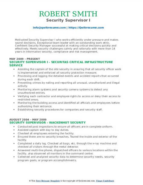 security job description resume|Security Supervisor Job Description, Key Duties, Tasks, and .